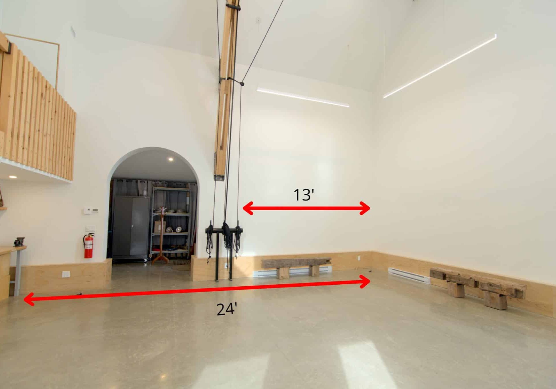 Studio A : Dimension mur de droite